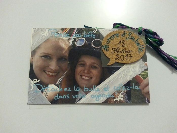 Diy save the date + initiales carton (mariage lesbiennes) - 3