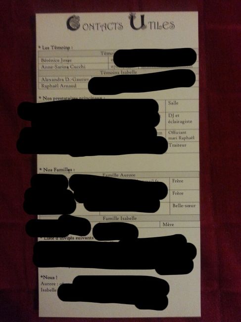 fiche contacts utiles