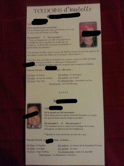 fiche témoins 1