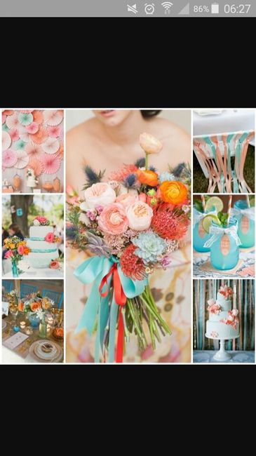 Idée déco bleu et pêche - 1