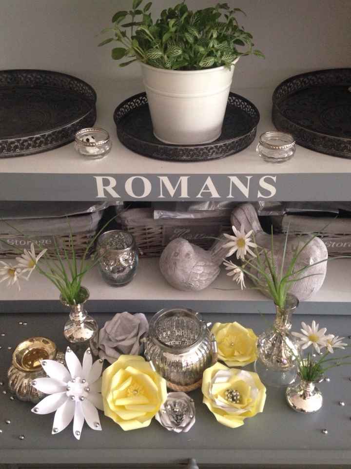 Idee deco : centre de table jaune et gris argent - 6