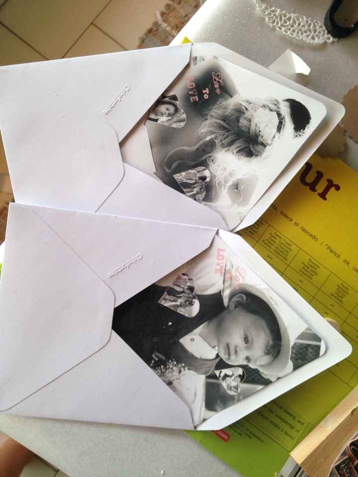 Enveloppes intérieur doré + tarifs faire-part - 1