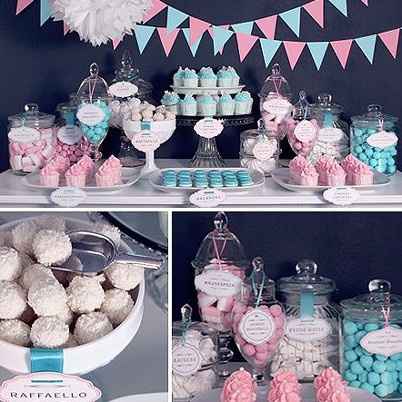 bonbons bleus et roses