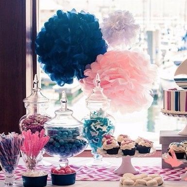 bonbons bleus et roses
