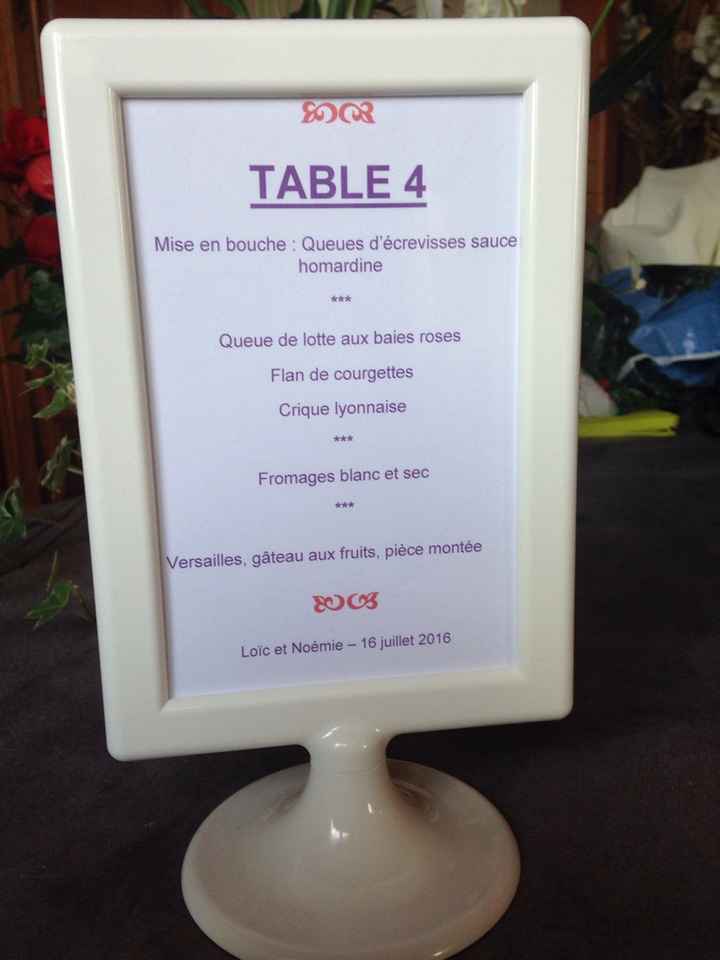 Nos numéros de tables-porte-menus - 1