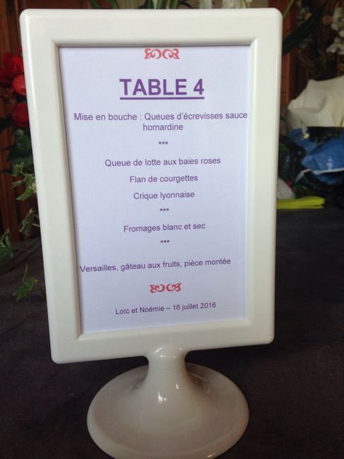 Nos numéros de tables-porte-menus - 1