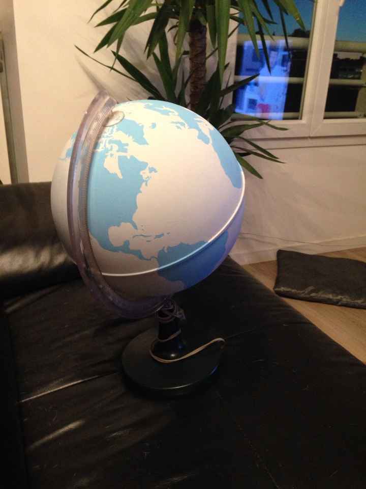 Mon 3ème diy - mappemonde customisée - 1