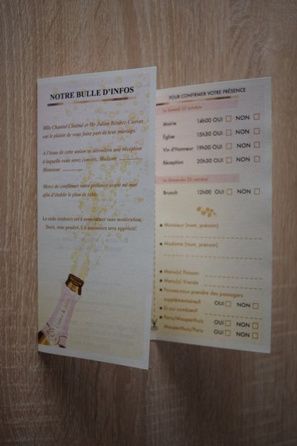 Bulle infos et coupon réponse
