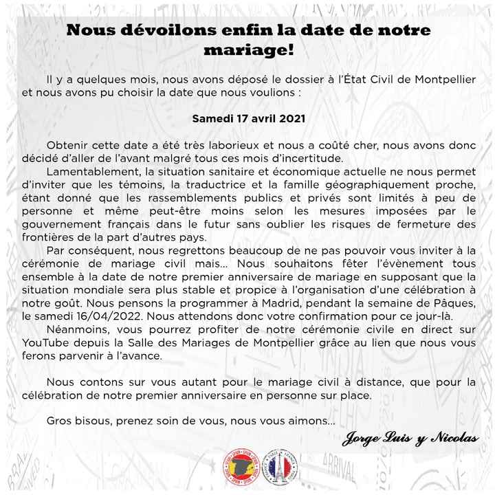 Nous nous marions le 17 Avril 2021 - Hérault - 1
