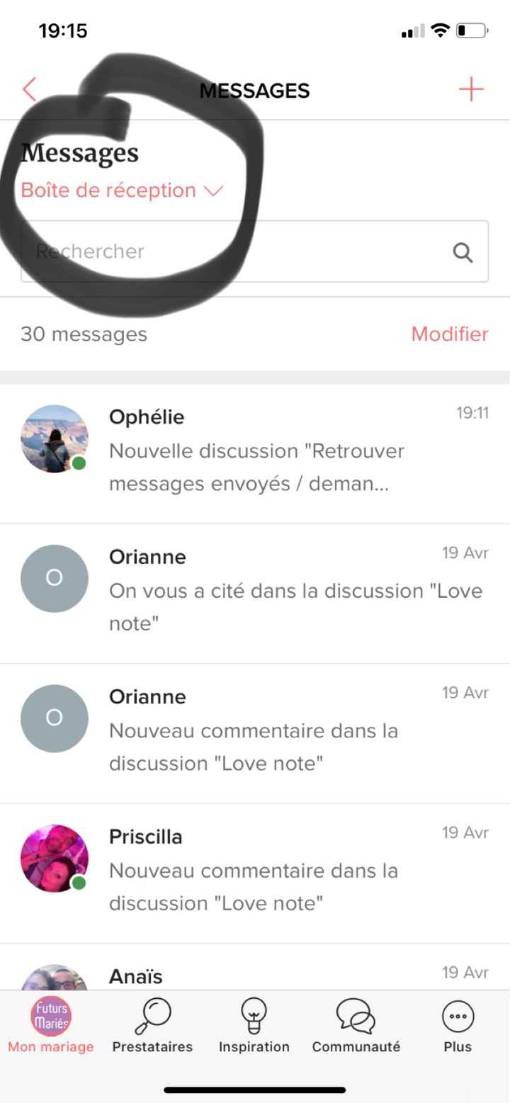 Retrouver messages envoyés / demande de devis - 1