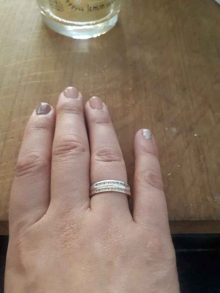 Alliance or jaune mais bague fiancaille or blanc - 1