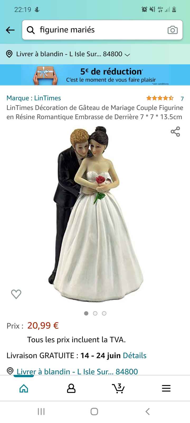 Figurine ou sujet de mariage pour pièce montée 3