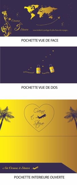 POCHETTE FAIRE-PART BILLET D'AVION
