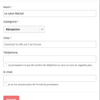 Fenêtre renseignements prestataire