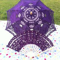 Eventail et ombrelle violet