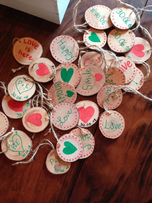 petits rondins de bois, customisés