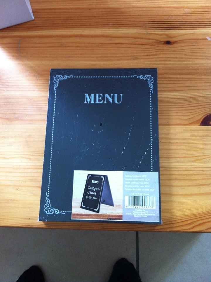 les tableaux pour ecrire le menu