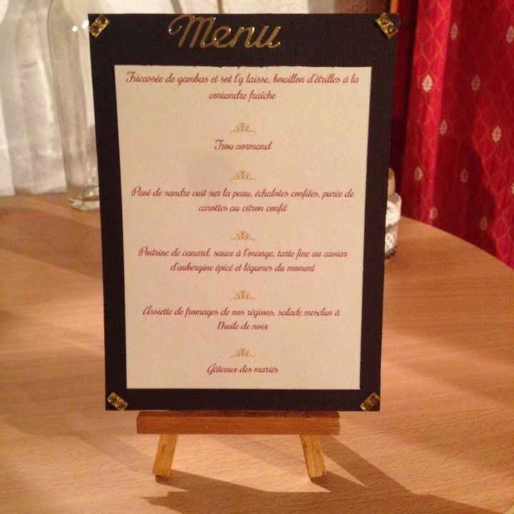 Menus sur chevalets