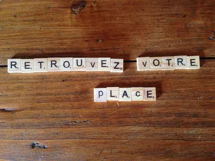 Lettres scrabble pour le plan de table