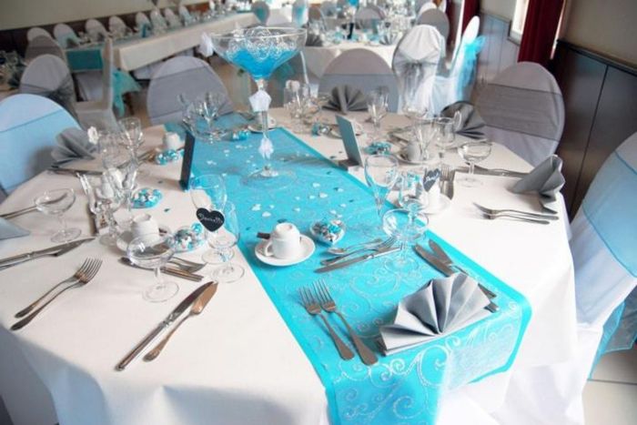 Pour la décoration de la table bleu ciel - 1