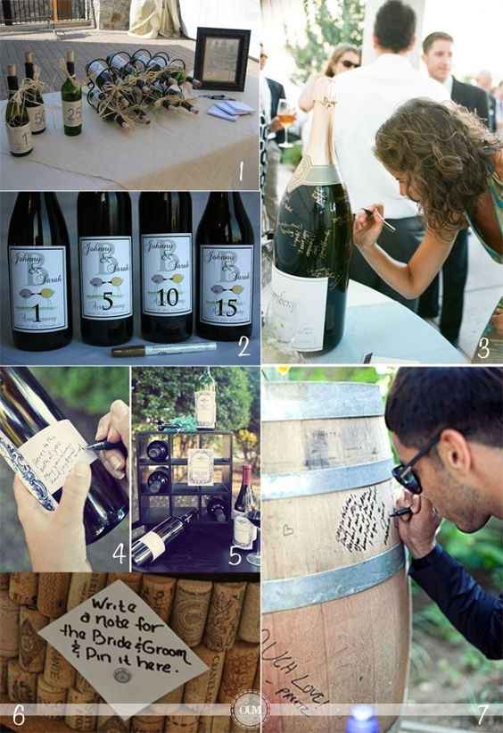 Livre d'or sur bouteille de vin