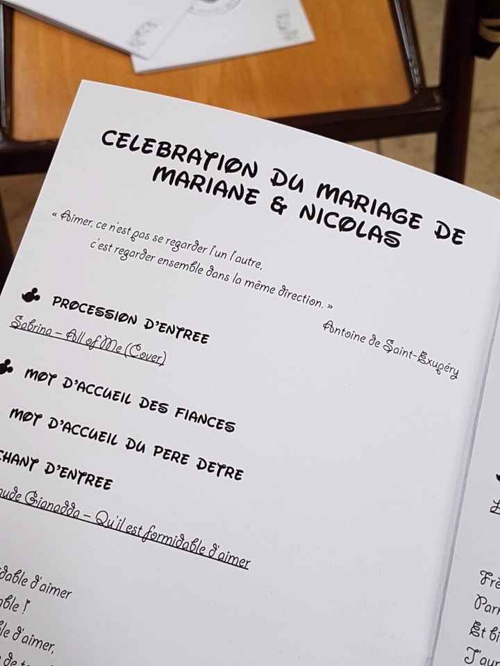 Livret de cérémonie 