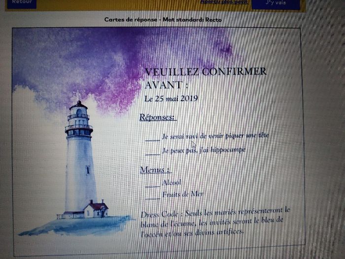 Faire-part et coupon réponse - 2