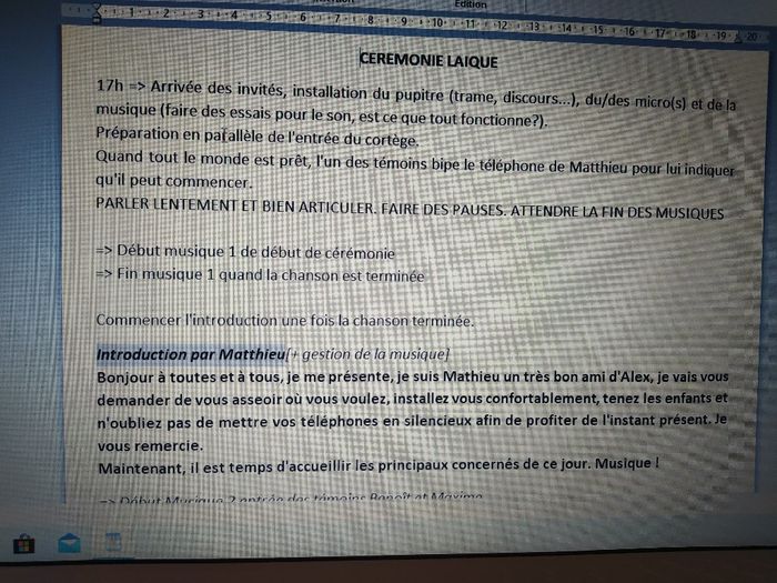 Organisation cérémonie laique 12 septembre 2020 1