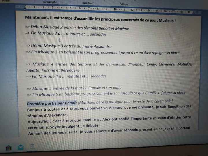 Organisation cérémonie laique 12 septembre 2020 - 2