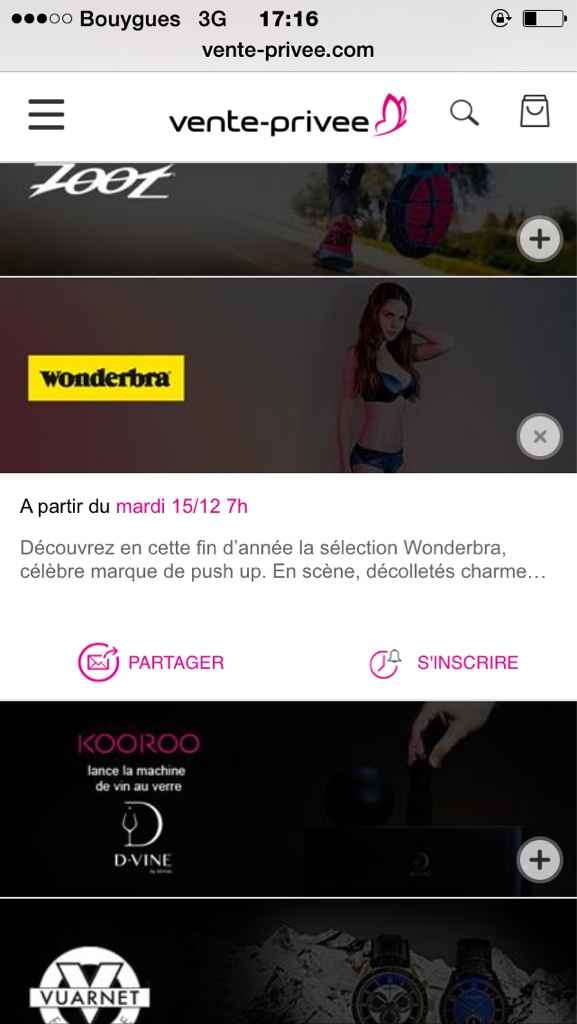 Bon plan : vente privée wonderbra !!!!!!! - 1