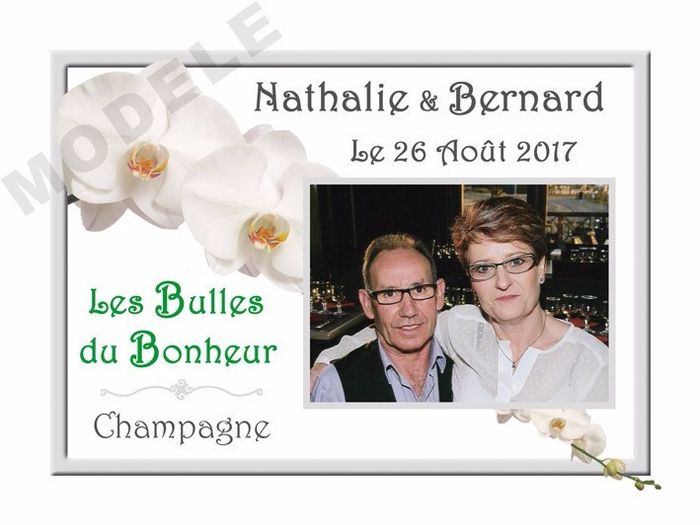 Etiquettes bouteille champagne mariage