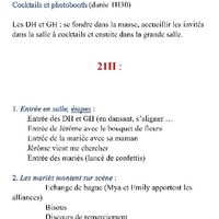 Déroulement de la soirée détaillé - 1