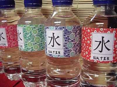 Étiquette Eau Thème Japon