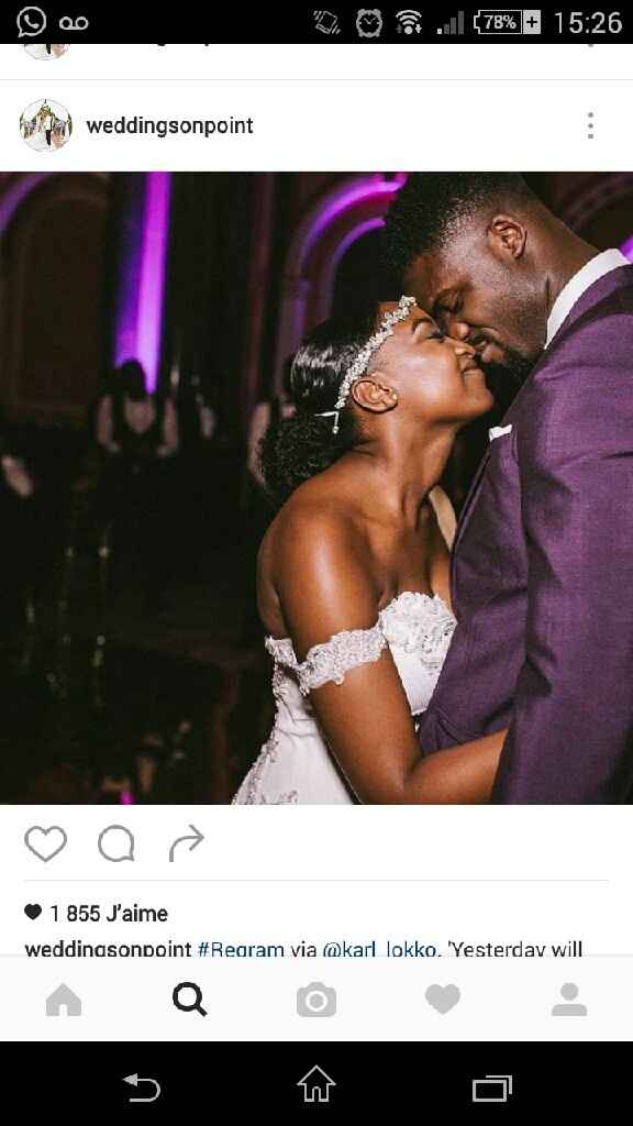 Quelle est la dernière photo concernant le mariage que vous avez enregistrée sur votre téléphone ? -