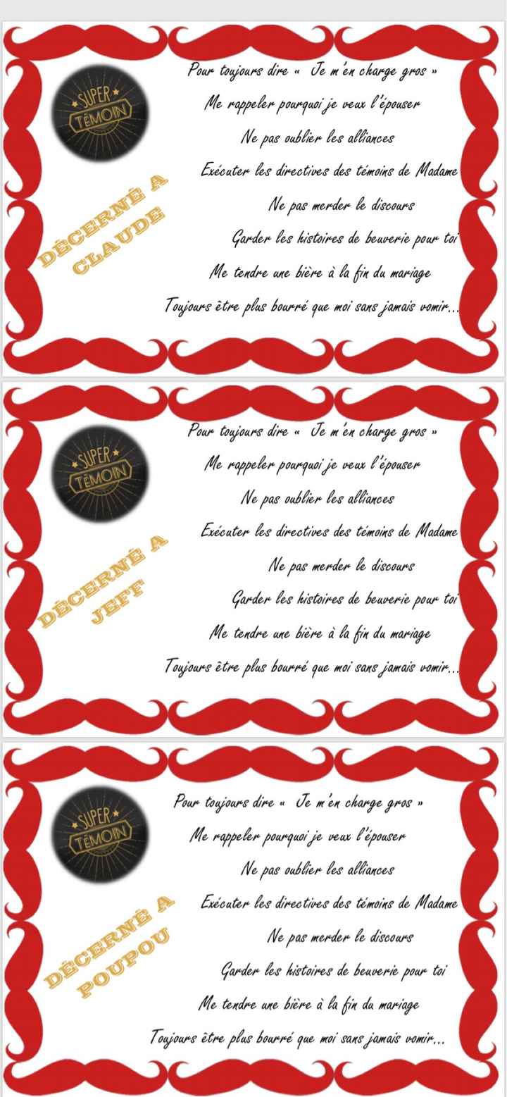 Cadeaux faits à nos témoins - 2