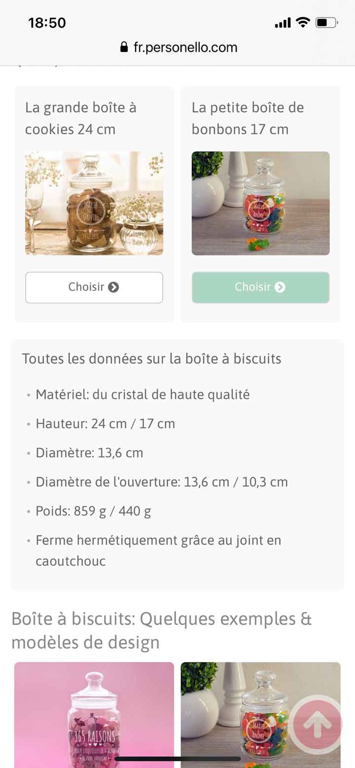 Bonbonnière pour la cérémonie du sable reçu - 1