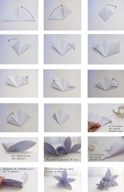 Tuto pour fleur japonaise en origami ( sakura )