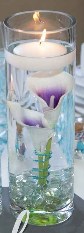 Fond de vase avec bougies flottantes - 2