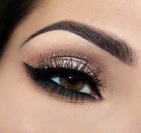 smoky naturel et glitter doré 
