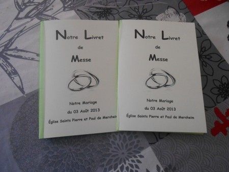 Nos Livret de Messe! Pour moi et mon homme