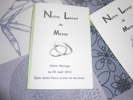 Nos Livret de Messe! Pour moi et mon homme