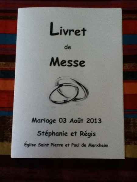 couverture de notre livret de messe