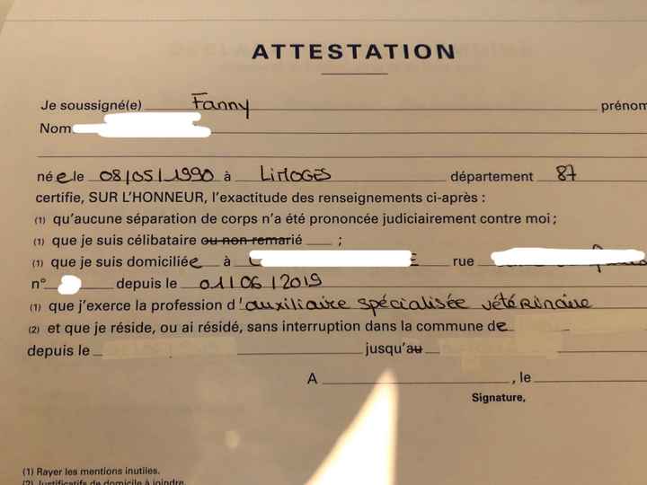 Aide pour remplir dossier mairie - 1