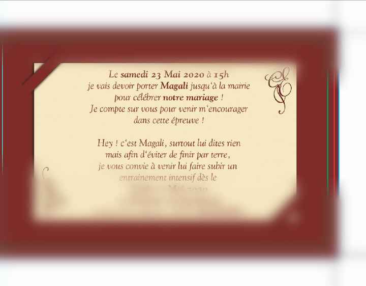 Changement de date du mariage /invitation - 1