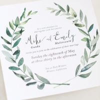 Invitations aquarelle feuillages