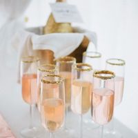 Coupes de champagne et rosé