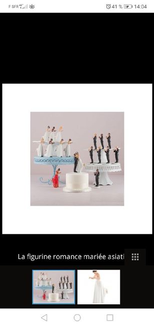 Figurine mariées mixte pour gâteau - 1