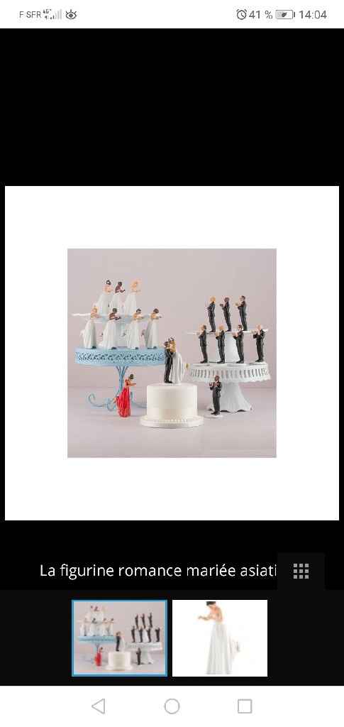 Figurine mariées mixte pour gâteau - 1
