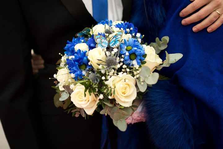 Bouquet mariée bleu et blanc