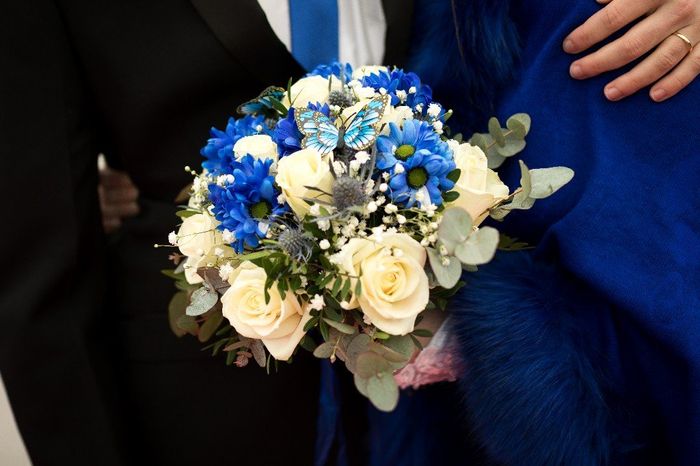 Bouquet mariée bleu et blanc